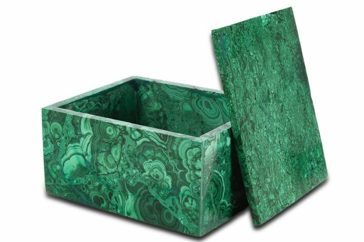 Wide Malachite Jewelry Box - DR Congo #335656
